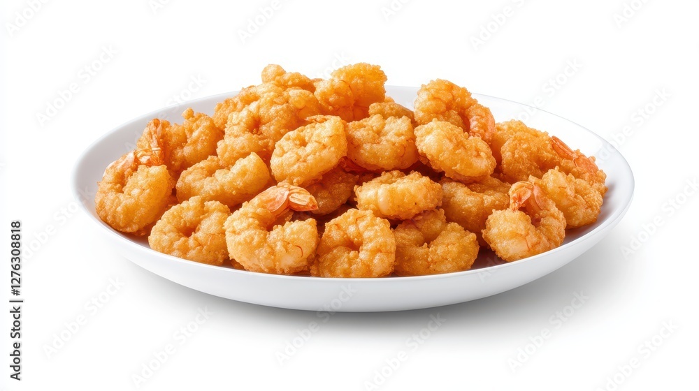 Delicious plate of crispy golden fried shrimp Delicious plate of crispy golden fried shrimp