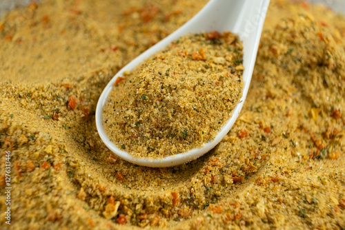 A versatile seasoning made from dried vegetables and spices photo