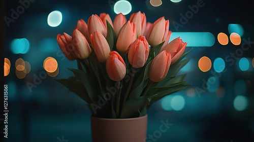 tulips in vase