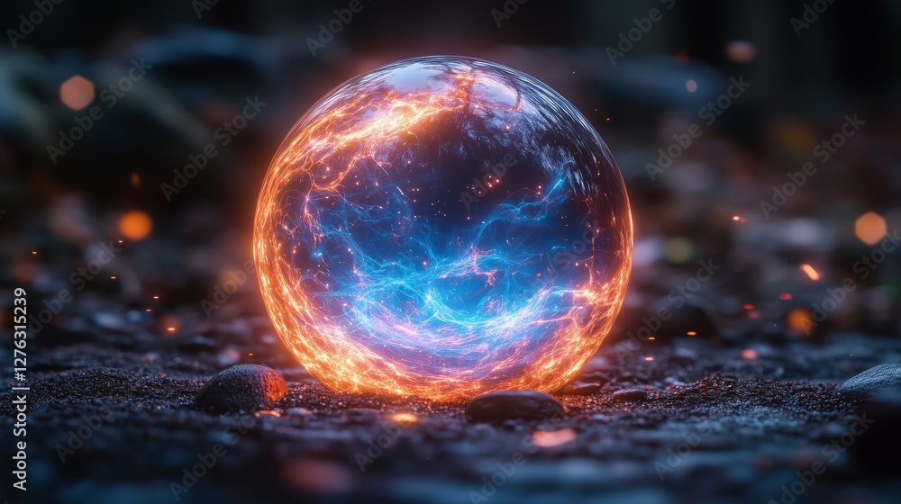 Energy Glow Sphere in Surreal Dynamic Background Energy Glow Sphere in Surreal Dynamic Background