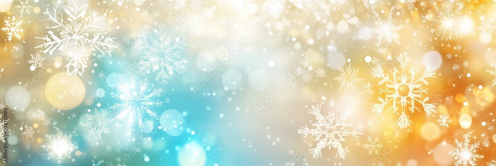 Festive Snowflakes on blue and gold background for celebrations or decorations Festive Snowflakes on blue and gold background for celebrations or decorations