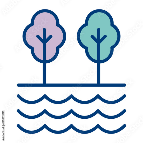 Creek Vector Icon Design