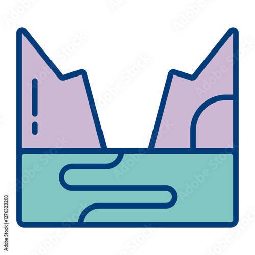 Fjord Vector Icon Design