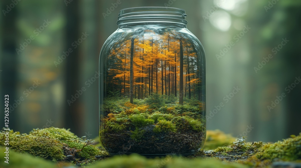 Captivating Forest Nature in Glass Jar Captivating Forest Nature in Glass Jar