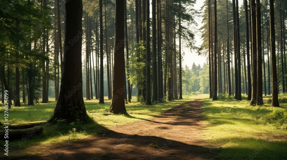 Obraz premium path row of trees