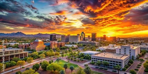 Scottsdale Arizona Sunset Skyline Phoenix ASU Downtown Landscape Panorama