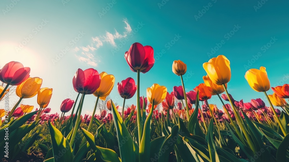 Fototapeta premium Beautiful tulip flower in Spring.