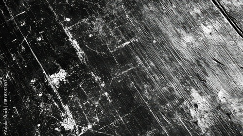 Scratched Dark Surface Texture Showing Abrasion Wear and Tear Grunge Effect Detailed Pattern Abstract photo