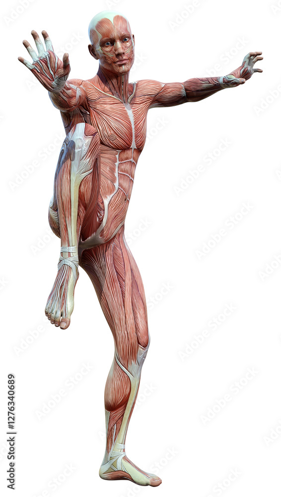 3D Rendering Male Anatomy Figure on White 3D Rendering Male Anatomy Figure on White