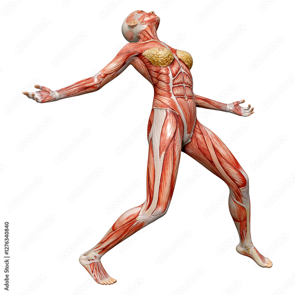3D Rendering Female Anatomy Figure on White 3D Rendering Female Anatomy Figure on White
