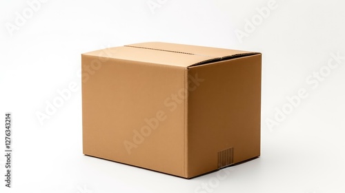 closed cardboard box isolated