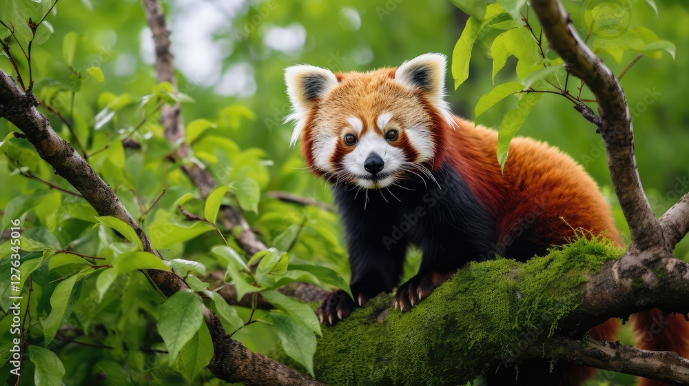 tree red panda isolated tree red panda isolated