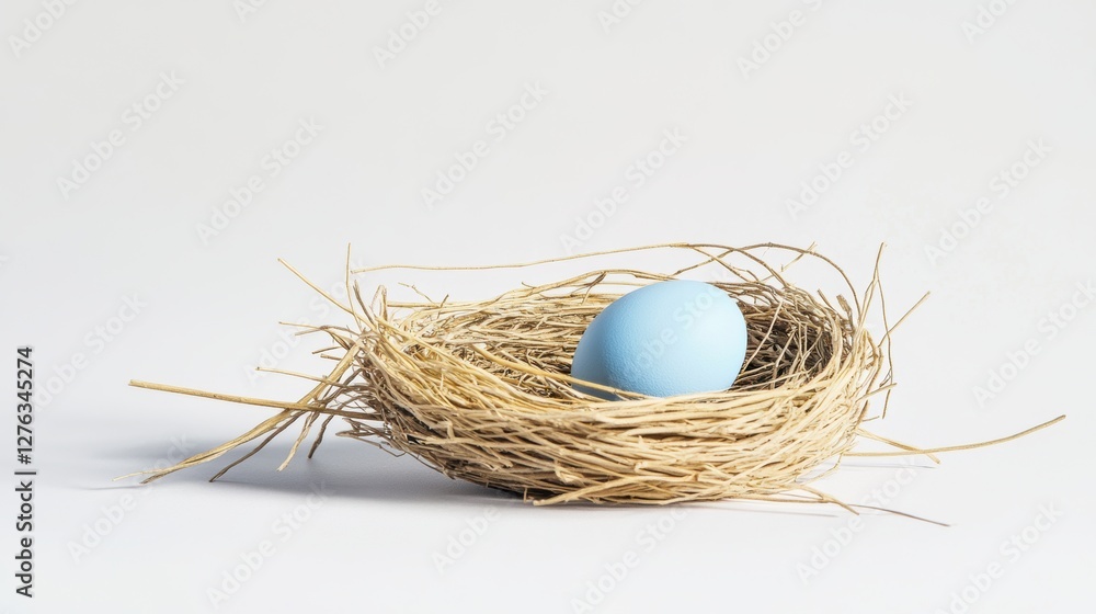 Cute egg in bird nest in Spring Cute egg in bird nest in Spring