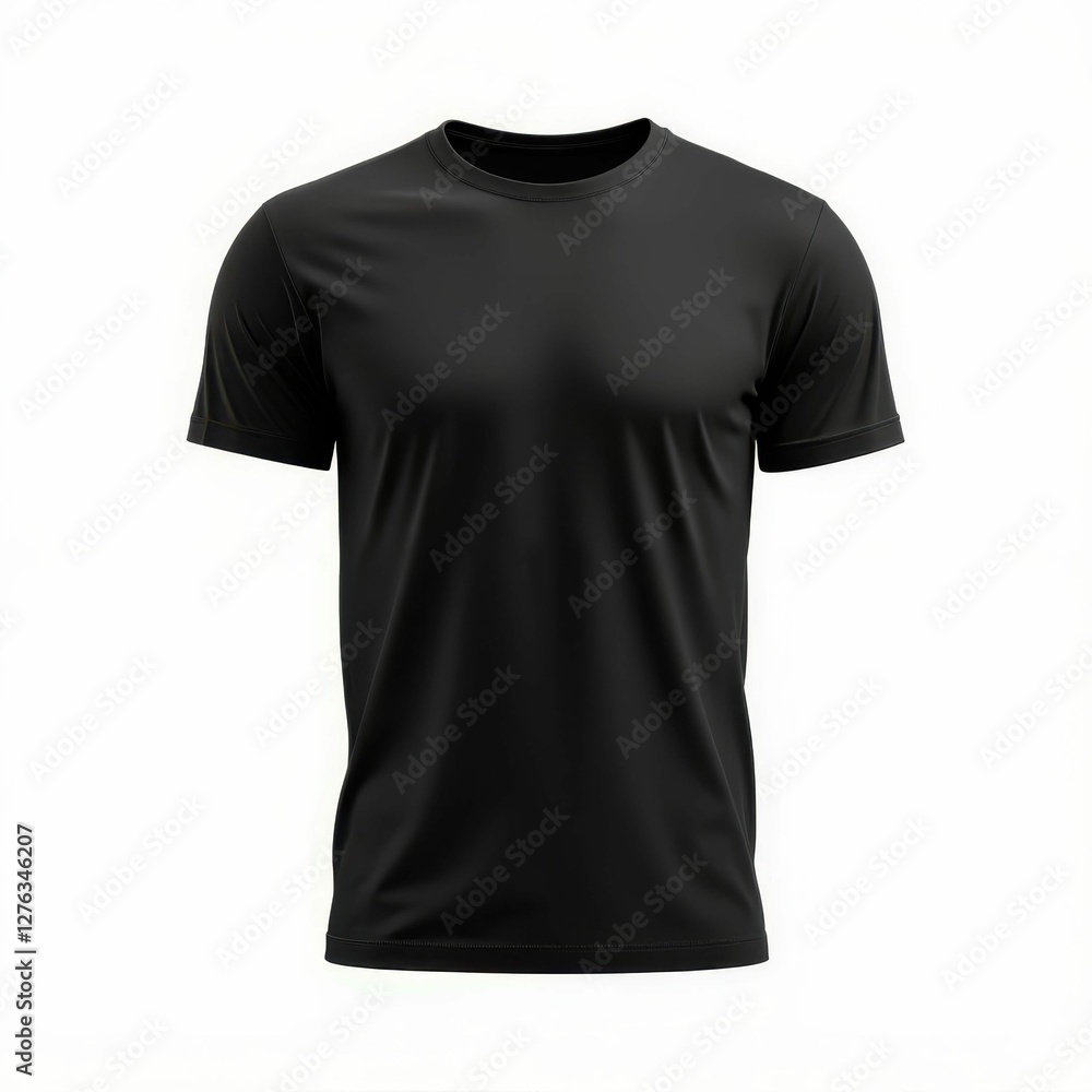 Stylish Black Short Sleeved T Shirt Apparel Presentation Item Mockup for Design Projects Template Stylish Black Short Sleeved T Shirt Apparel Presentation Item Mockup for Design Projects Template