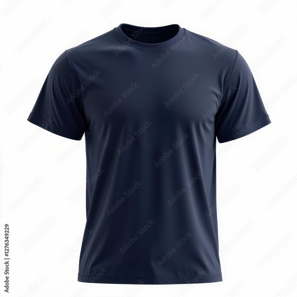 Sportswear Apparel Simple T Shirt Design Dark Blue Color Digital Image for Online Commerce Sportswear Apparel Simple T Shirt Design Dark Blue Color Digital Image for Online Commerce