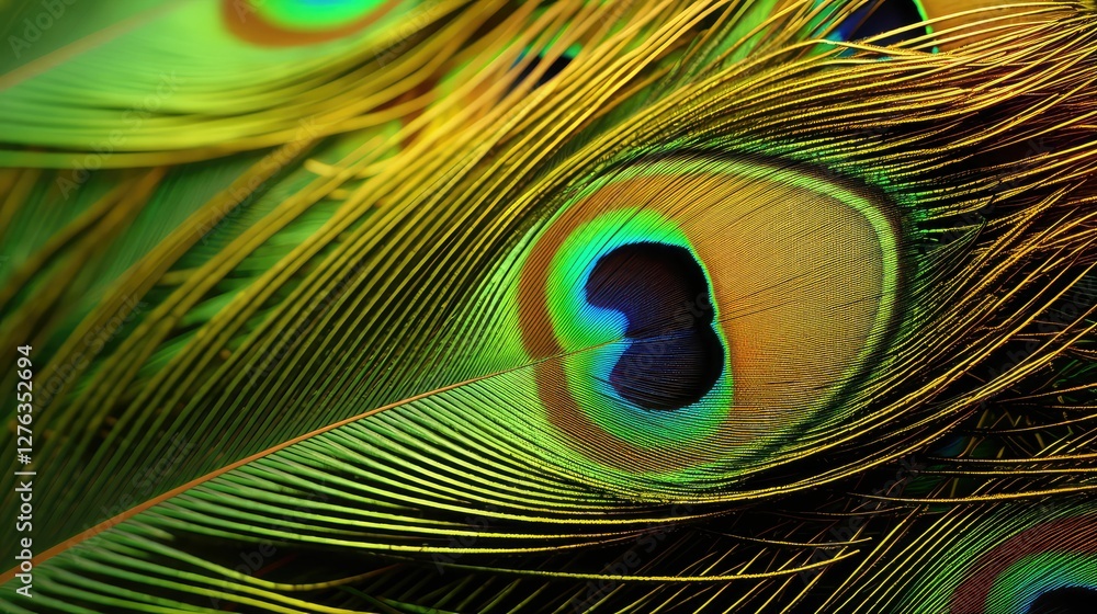 Fototapeta premium feather green and gold background