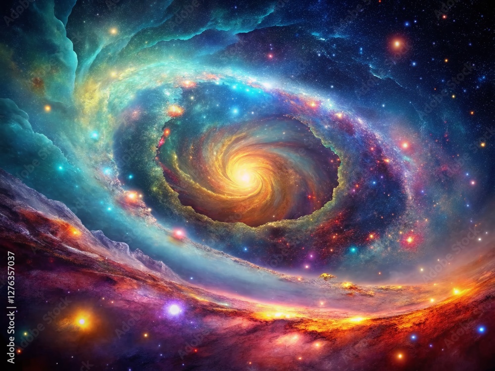 Surreal Space Galaxy Wallpaper: Cosmic Nebula Swirl with Vibrant Stars Surreal Space Galaxy Wallpaper: Cosmic Nebula Swirl with Vibrant Stars