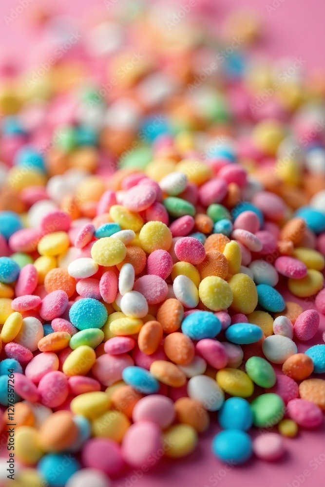 Rainbow sugar sprinkles in vibrant colors creating a festive background, food, colorful Rainbow sugar sprinkles in vibrant colors creating a festive background, food, colorful