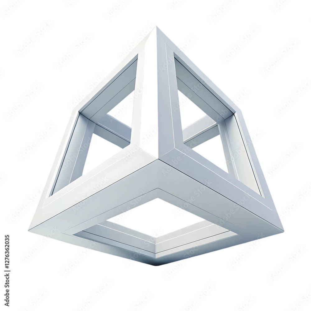 Fototapeta premium Best Abstract 3d floating squared shape illustration isolated on white background. squared Geometric shapes illustration on white.