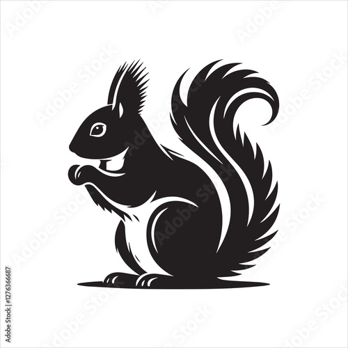 Wallpaper Mural Squirrel Vector Silhouette Illustration | EPS Clipart | Printable Design Torontodigital.ca