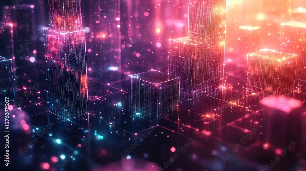 Quantum cloud platform with graphene tunnels and holographic particle streams, teal-magenta lighting in isometric view, designed for AI conferences and tech blogs. Quantum cloud platform with graphene tunnels and holographic particle streams, teal-magenta lighting in isometric view, designed for AI conferences and tech blogs.