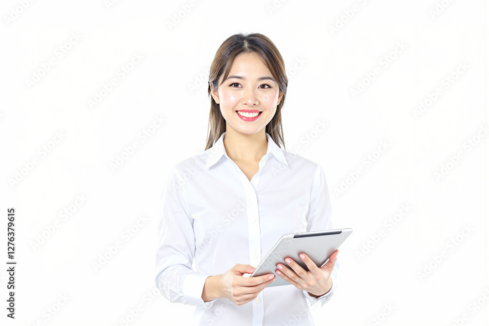 Confident Chinese Businesswoman Portrait with Tablet Confident Chinese Businesswoman Portrait with Tablet