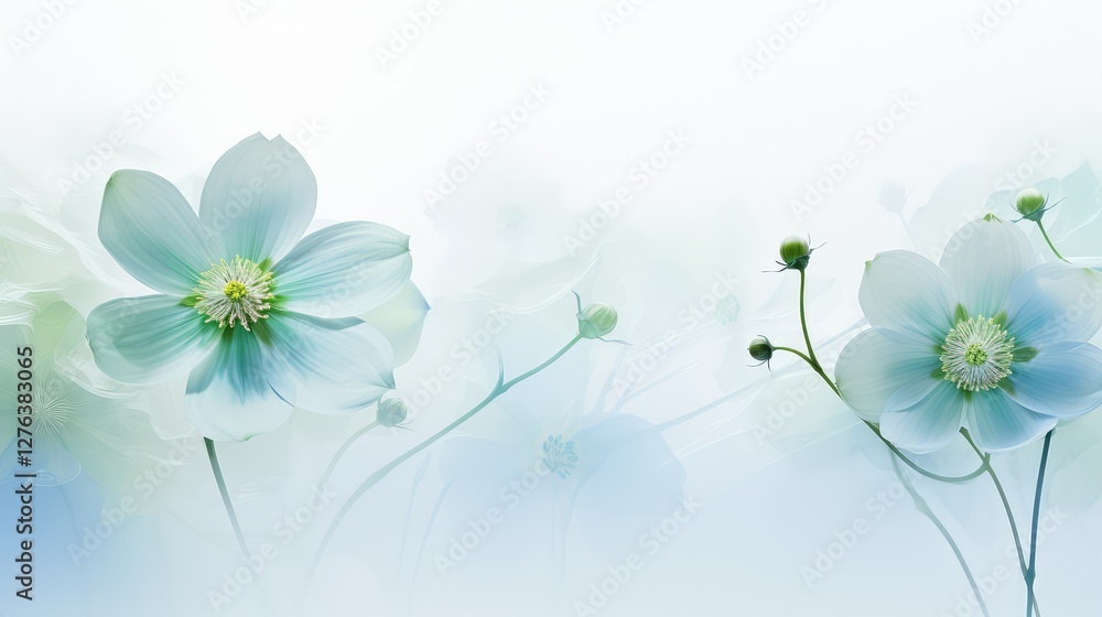 Obraz premium delicate blue green white background