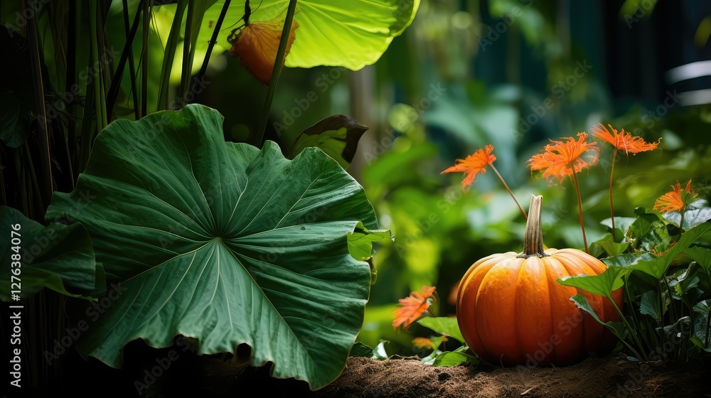 Obraz premium garden pumpkin leaf