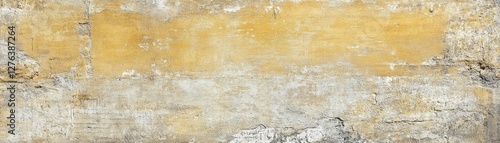 Wallpaper Mural Aged ochre yellow brick wall with faint distress marks, vintage minimal feel Torontodigital.ca