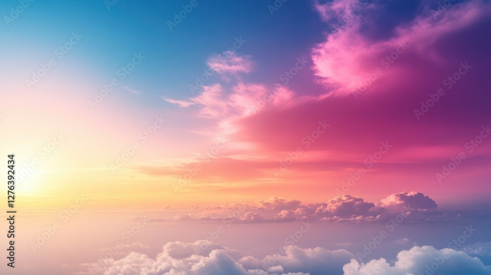 Naklejka premium Colorful sunrise above cloudscape