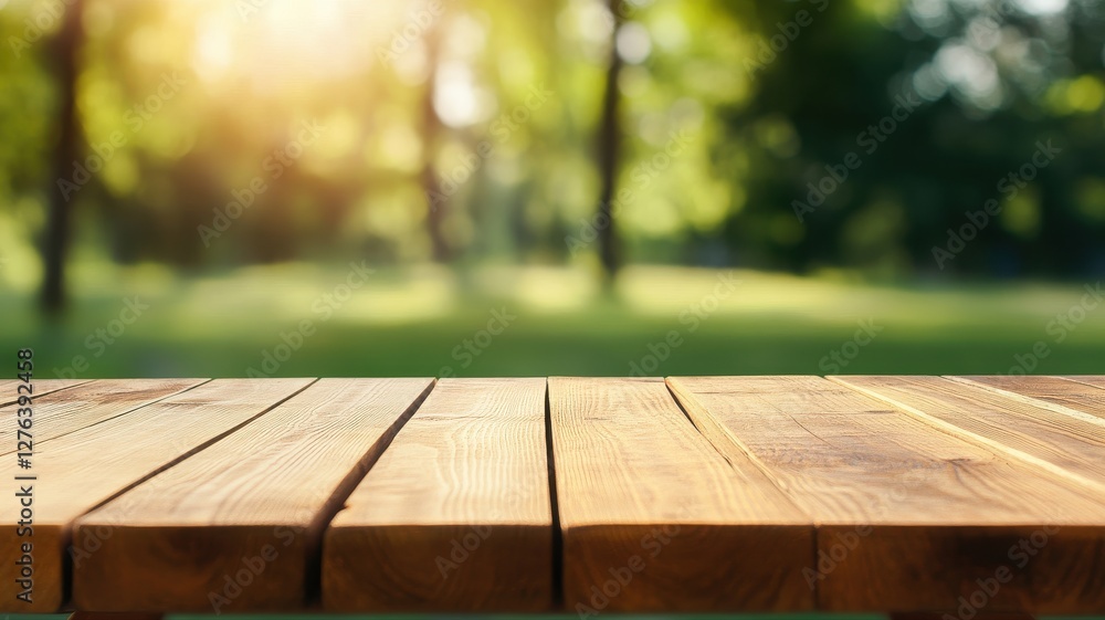Empty wooden table showcasing natural wood texture with a smooth surface and a blurred background, ideal for product display or presentations Empty wooden table showcasing natural wood texture with a smooth surface and a blurred background, ideal for product display or presentations