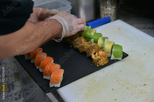 sushi, makis frits