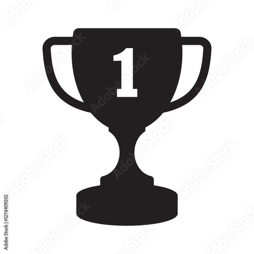 First place icon. Trophy cup, winner cup icon.