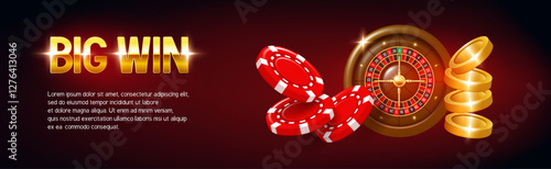 Casino banner for website. Big win. Vector illustration.