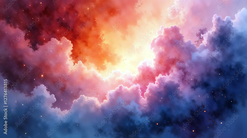 Vivid sunset clouds in a dreamy celestial sky Vivid sunset clouds in a dreamy celestial sky