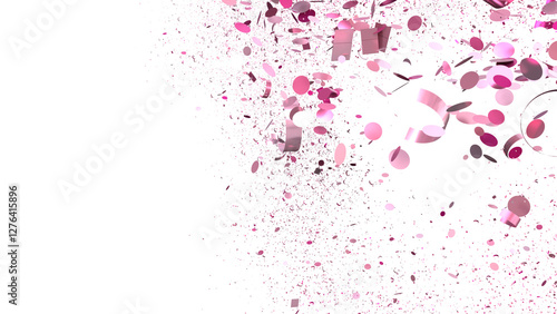 Celebrate with this festive pink confetti explosion. Perfect for party invitations or celebratory designs.