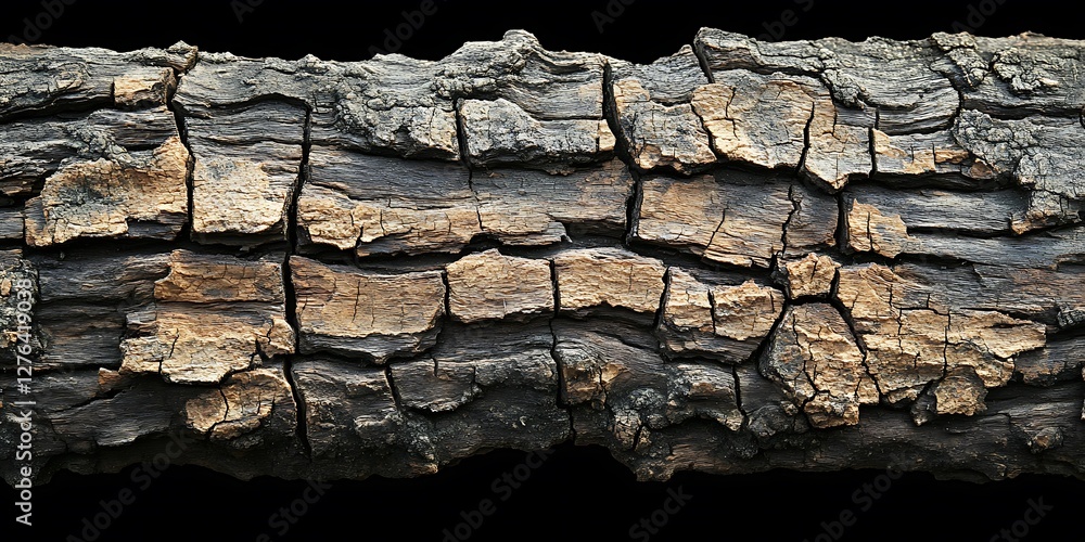 Fototapeta premium Close-up of Cracked Wood Texture, Background Use