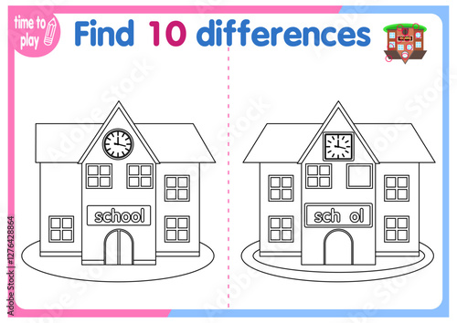 children's educational game. logic game. coloring book. find the difference.	
