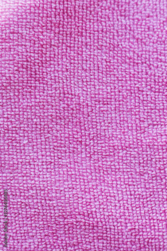Fototapeta premium Close up of pink microfiber cloth texture. Abstract background.