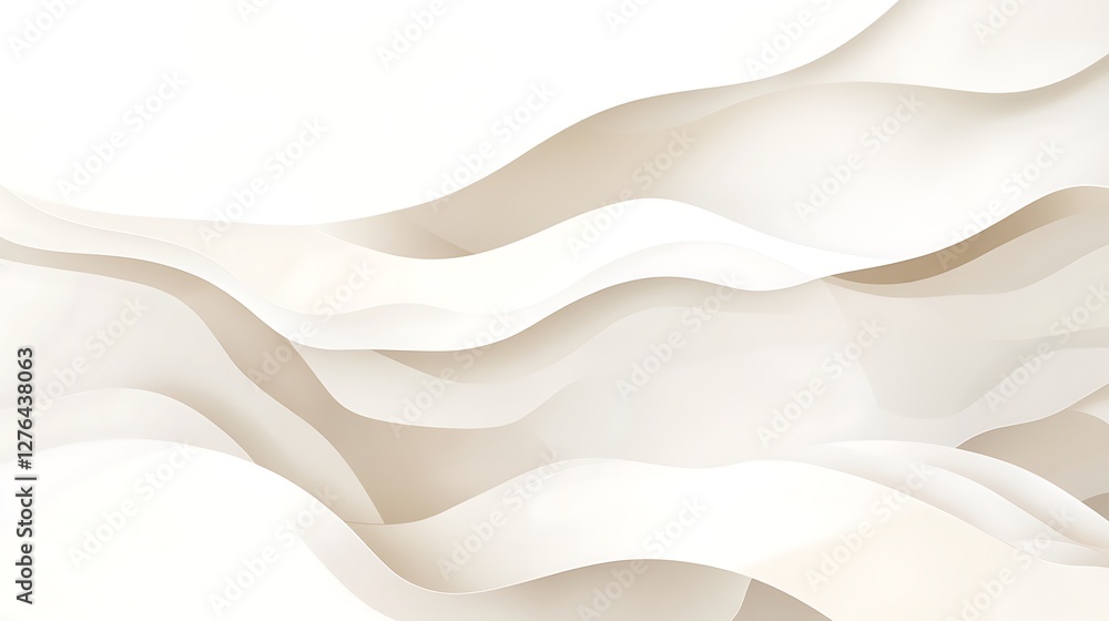 Obraz premium Abstract White and Beige Wave Pattern Design