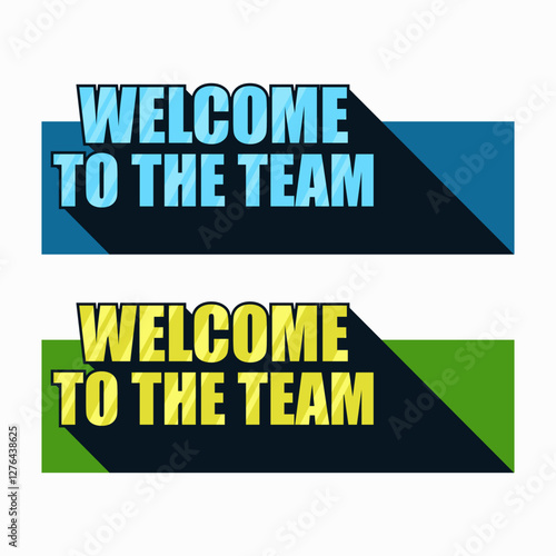 Welcome to the team. Text with long shadow