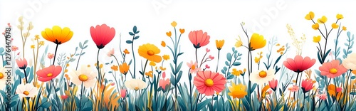 Wallpaper Mural Celebrate the beauty of springtime with vibrant blooms and greenery, springtime banner illustration, spring season flowers advertising artwork Torontodigital.ca