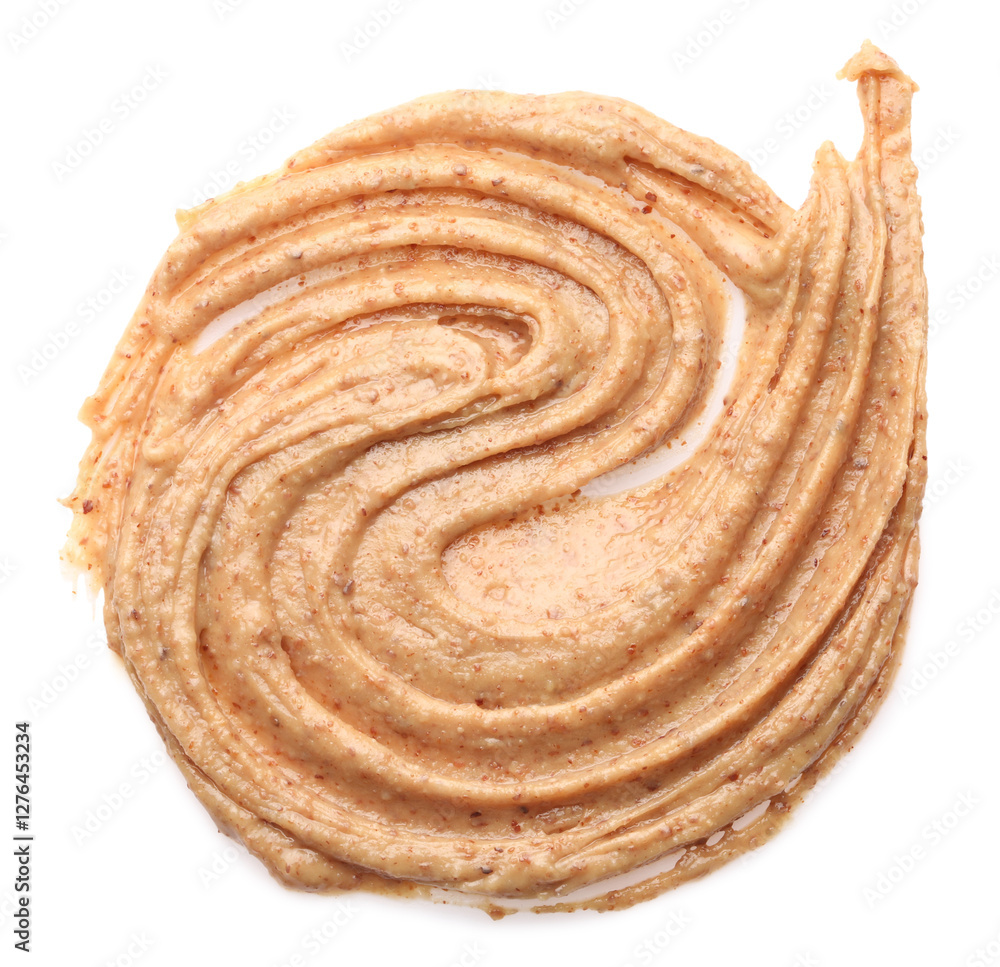 Sample of tasty nut butter isolated on white Sample of tasty nut butter isolated on white