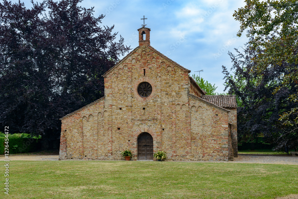 Naklejka premium Medieval church of Santa Maria at Viguzzolo, Alessandria province, Italy
