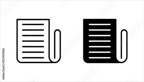 flat black newspaper vector icon set, on white background.