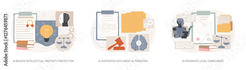 AI tools in Legal Services abstract concept vector illustrations.