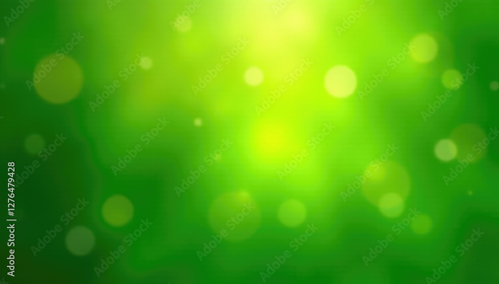 Fototapeta premium Soft green glow with scattered rays of light in bokeh effect, soft, natural