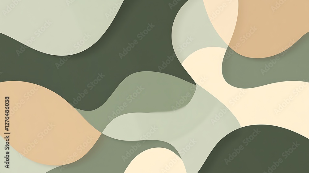 custom made wallpaper toronto digitalAbstract Green Beige Wave Pattern Design