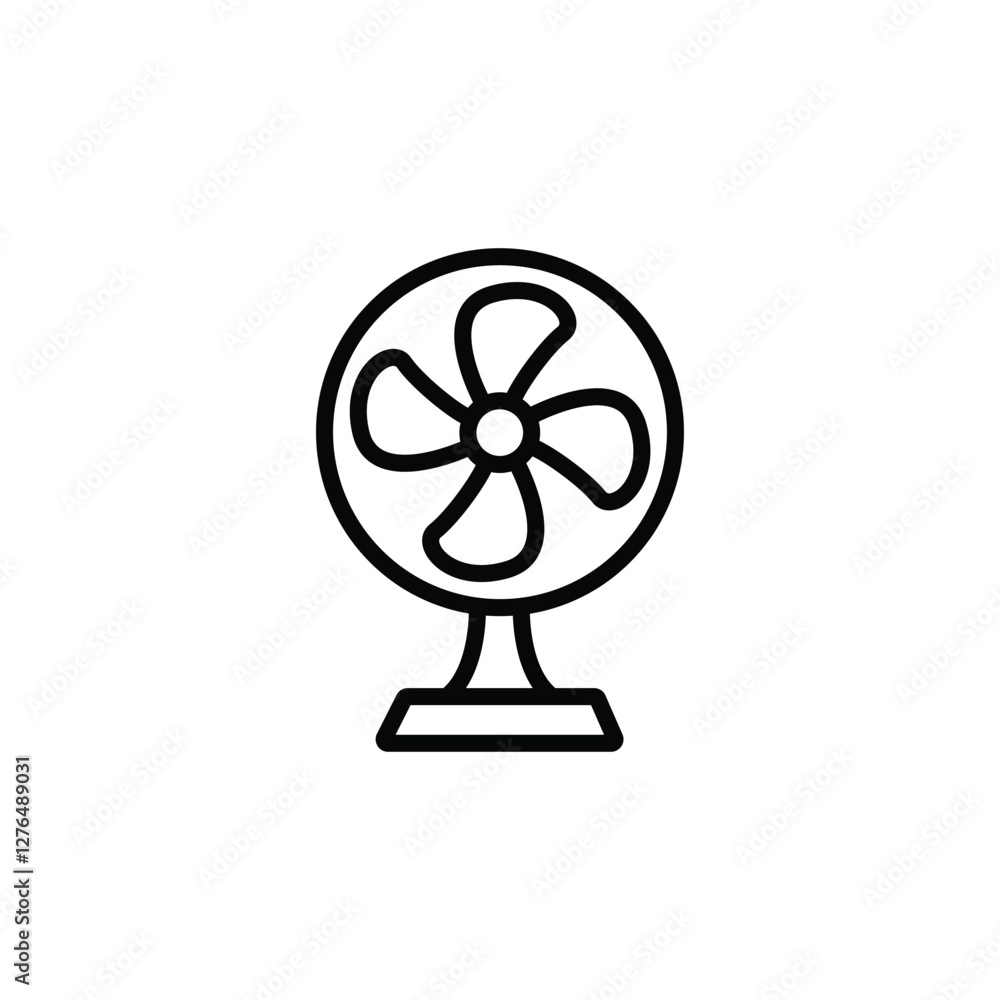 Creative cooling fan vector line art illustration. Creative cooling fan vector line art illustration.