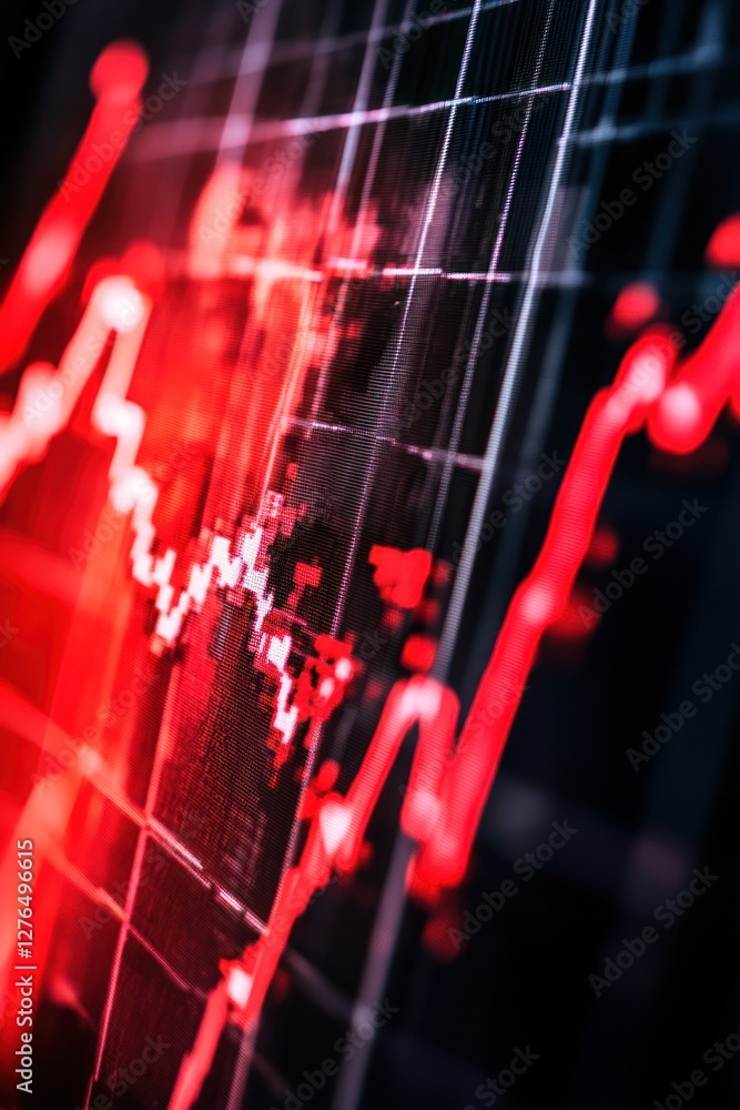 Fototapeta premium Dynamic stock market graph with rising trends